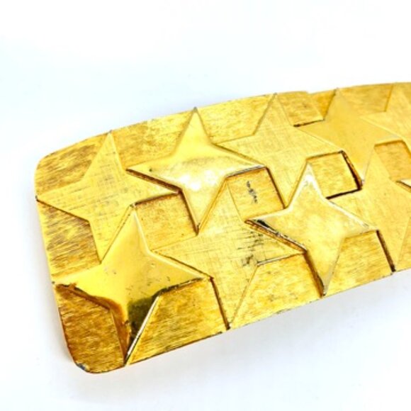 VINTAGE ACCESSOCRAFT NYC Gold Tone Star Belt Buckle Wide Statement 80s Runway main image 9